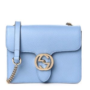 Baby blue Gucci interlocking crossbody shoulder bag